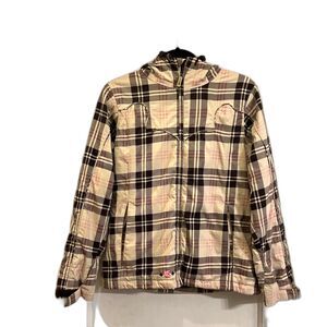 BURTON Brown Plaid Snowboard Ski Winter Waterproof Jacket Coat  Women's Sz Small